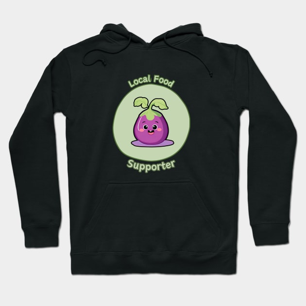 Local Food Supporter - Eggplant Hoodie by Craftix Design